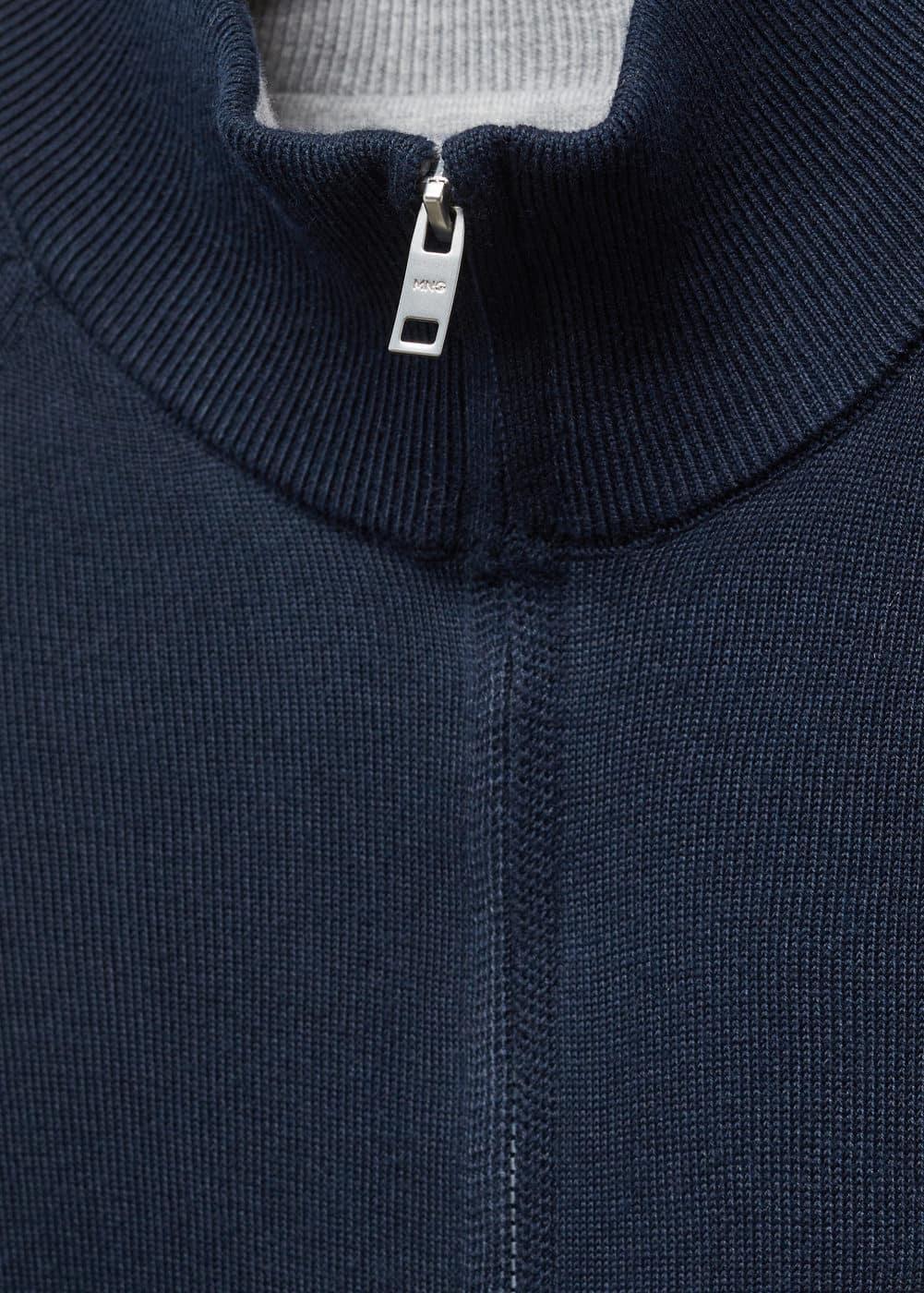 MANGO MAN - Zipped cotton cardigan navyMen Product Image