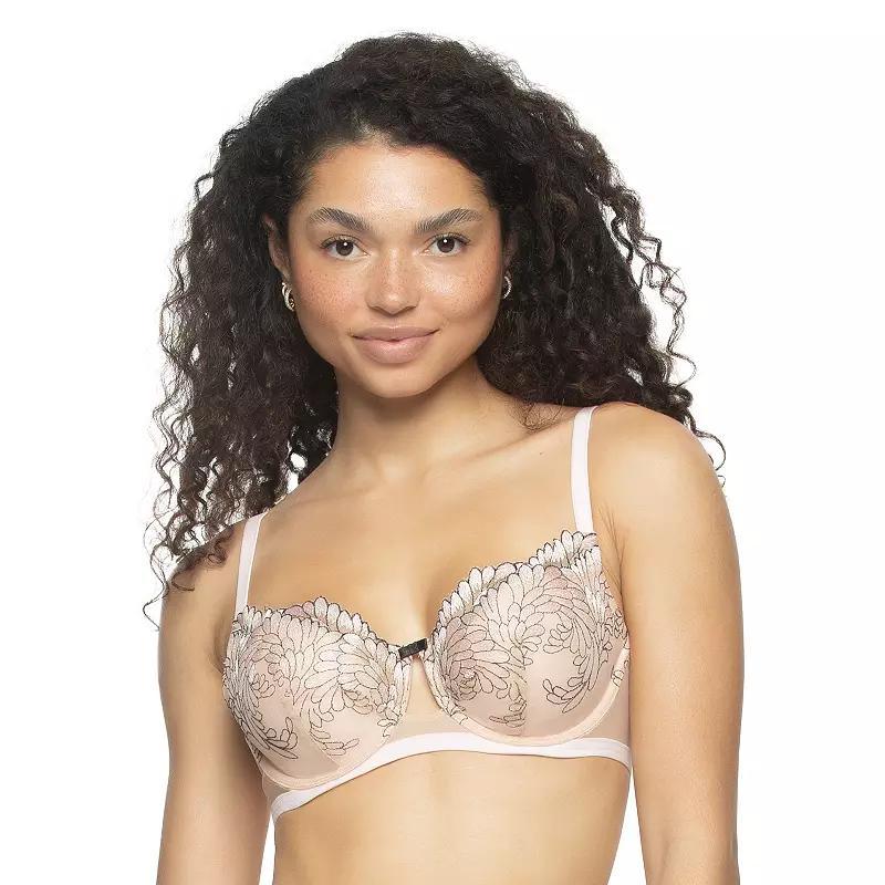 Paramour by Felina Aura Embroidered Tulle Overlay Contour Underwire Bra 125169, Womens Product Image