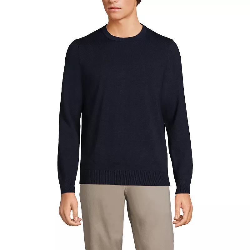 Big & Tall Lands End Fine Gauge Crewneck Sweater, Mens Product Image