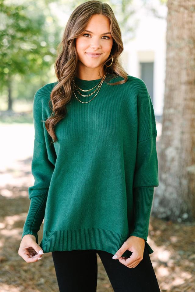 Perfectly You Emerald Green Mock Neck Sweater Female Product Image