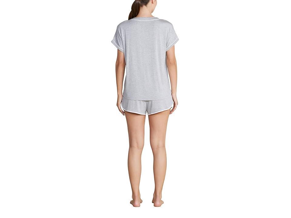 Barefoot Dreams Malibu Collection(r) Soft Jersey Piped Lounge Set (Teaberry/White) Women's Pajama Sets Product Image