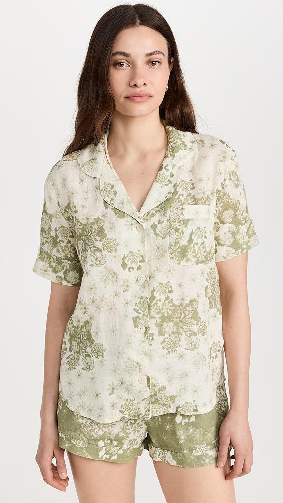 Desmond & Dempsey Short Sleeve PJ Set Flowers of Time Print | Shopbop Product Image