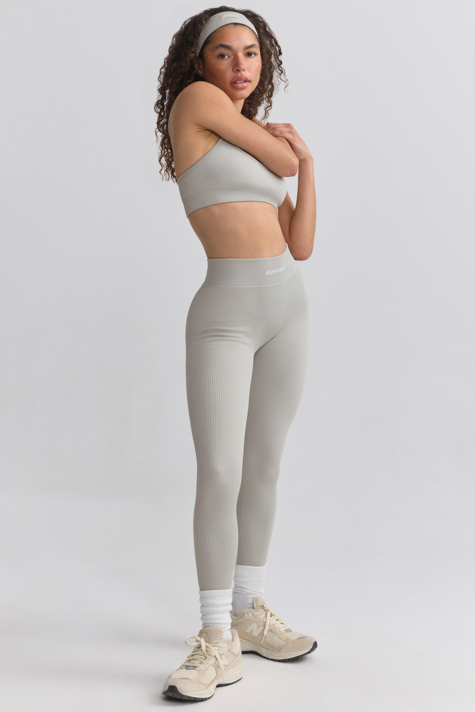 Petite FlexiRib High-Waist Leggings in Grey Product Image