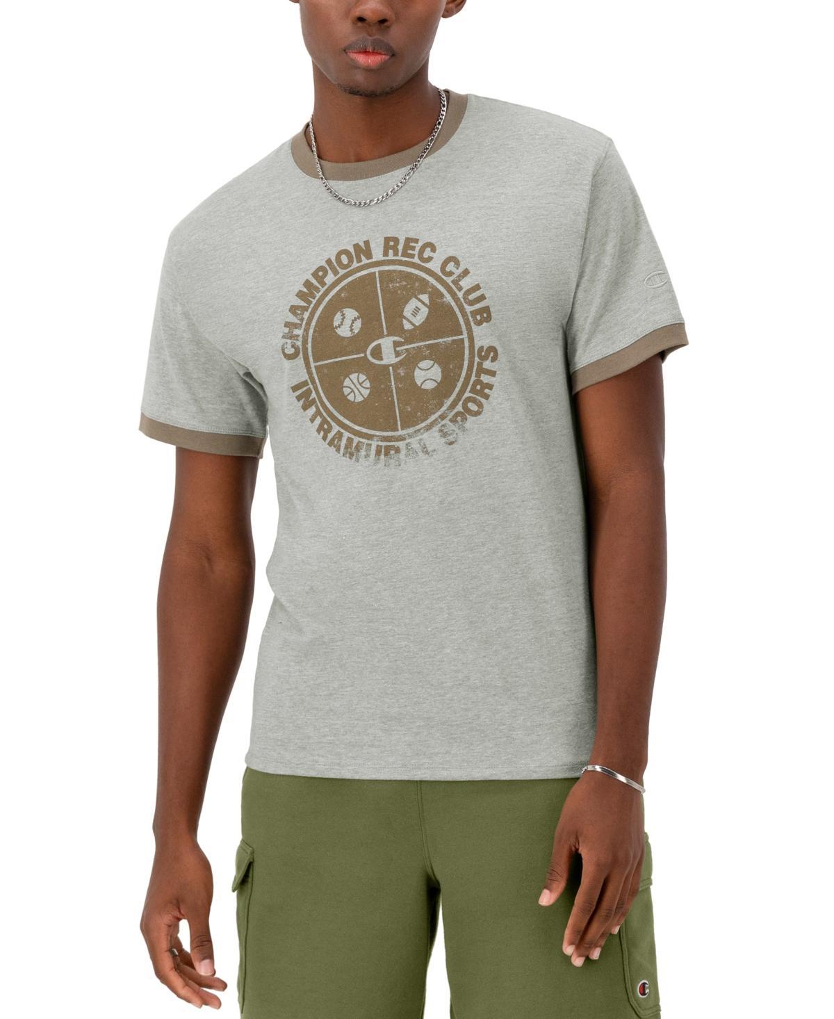 Champion Mens Standard-Fit Logo Graphic Ringer T-Shirt Product Image