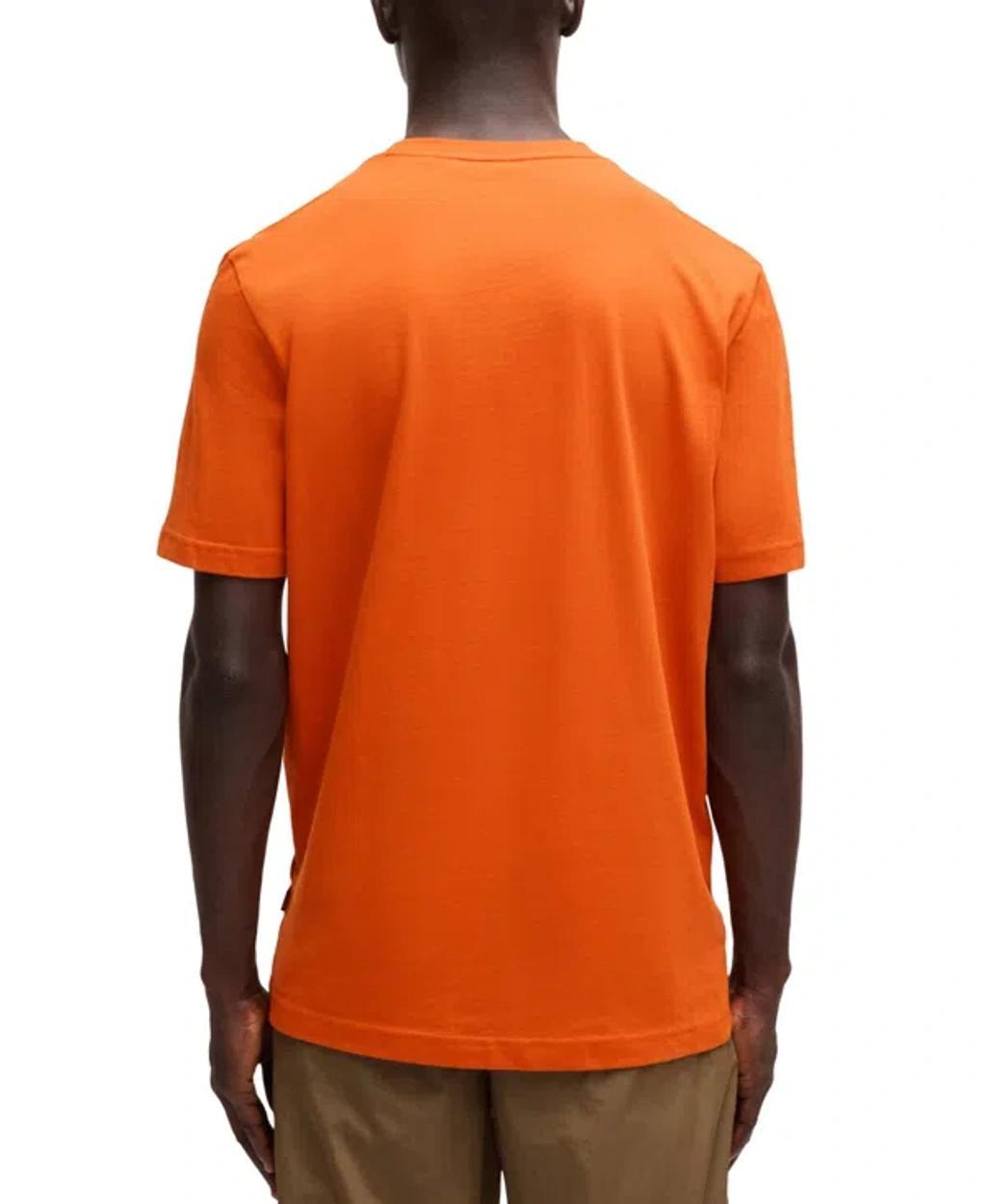 Boss By  Men's Logo Artwork Regular-fit T-shirt In Orange Product Image