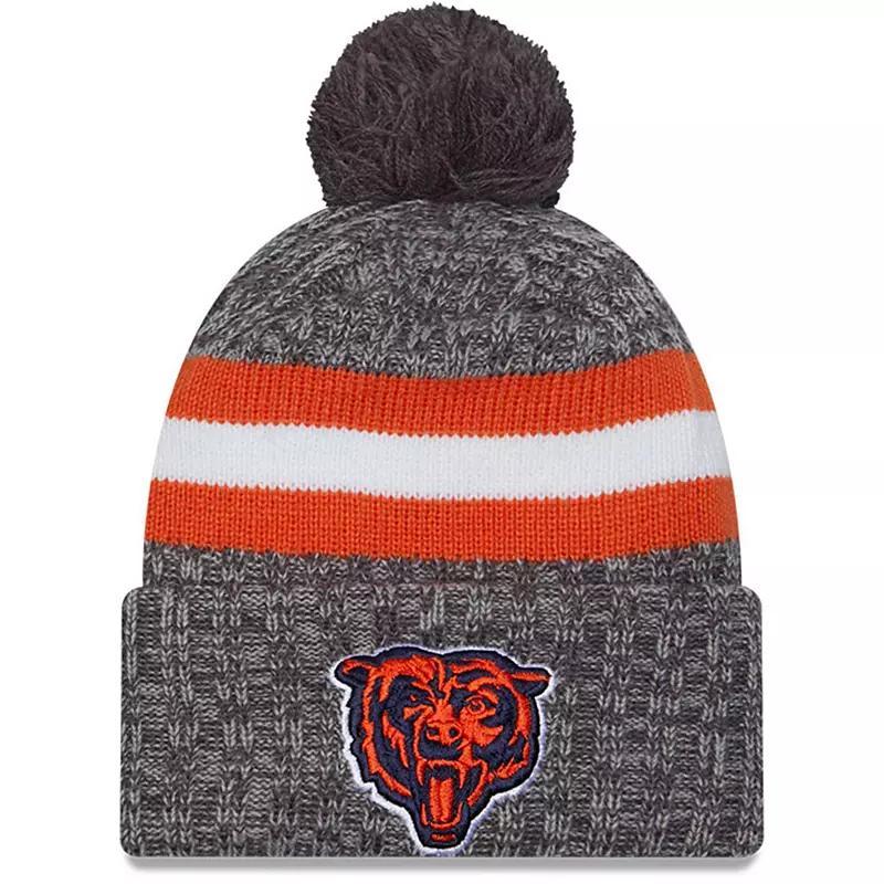 Mens New Era Gray Chicago Bears 2023 Sideline Sport Cuffed Pom Knit Hat Product Image