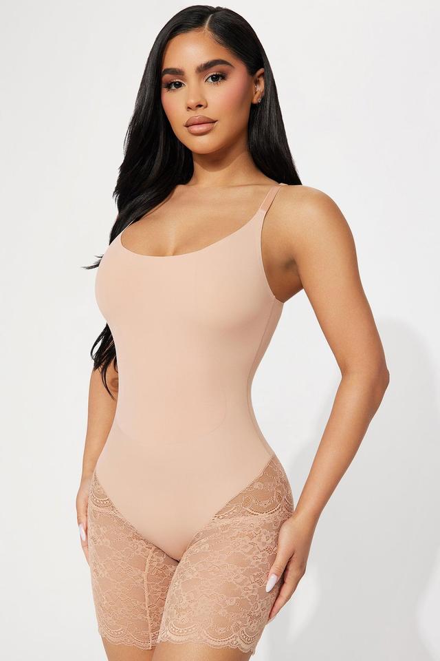 Tight Fit Lace Control Microfiber Shapewear Romper - Mocha Product Image