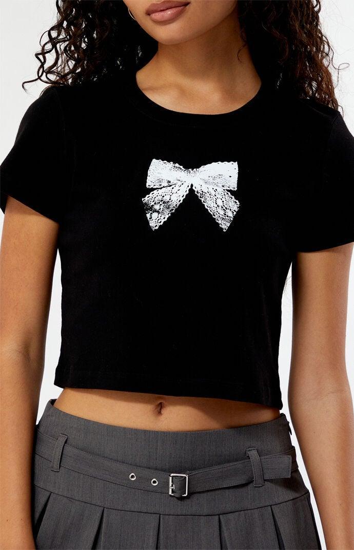 Women's Lace Bow Baby T-Shirt Product Image