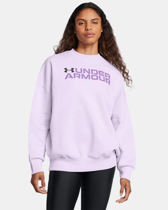 Women's UA Rival Fleece Wordmark Oversized Crew Product Image