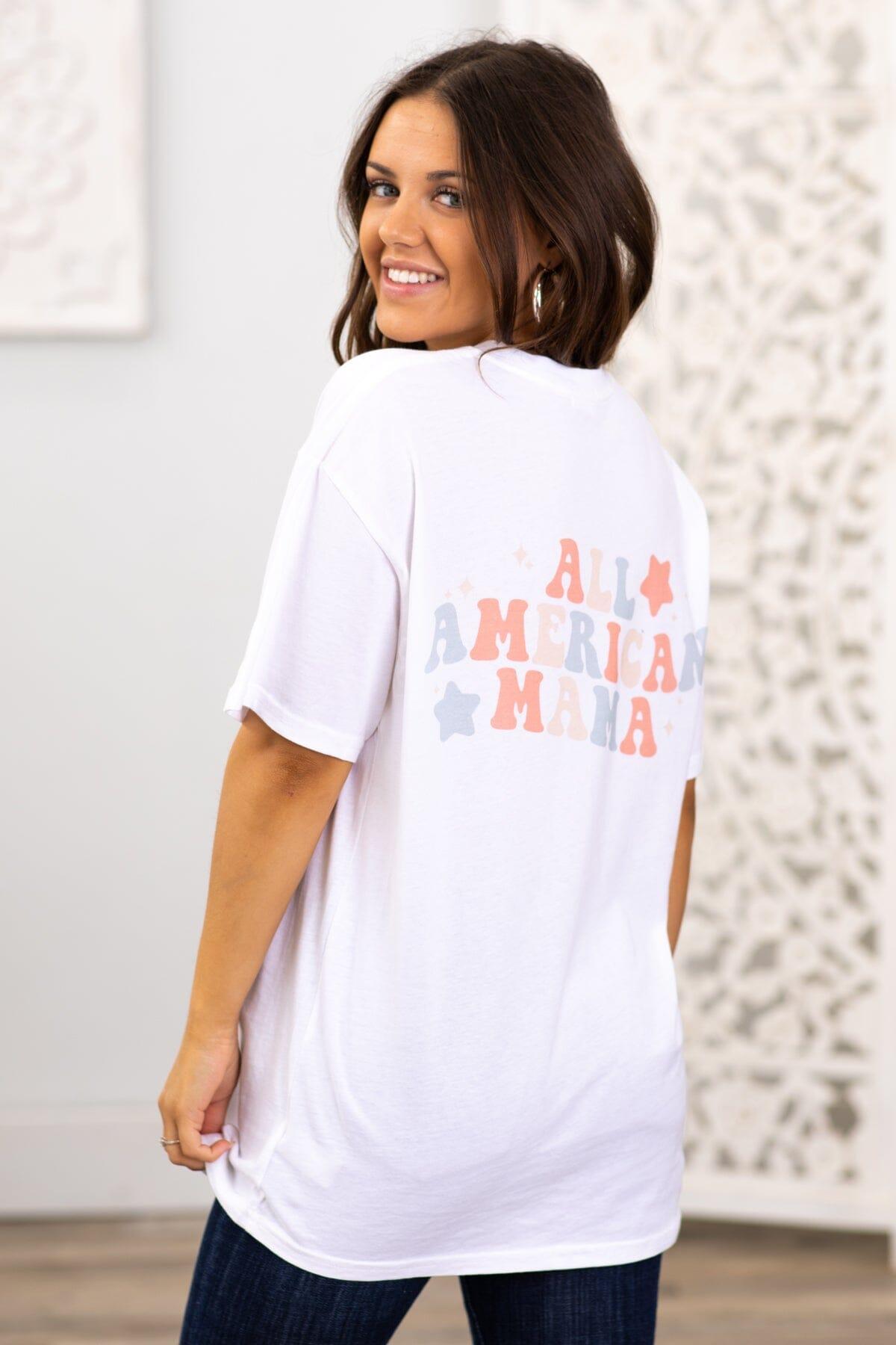 White All American Mama Graphic Tee Product Image