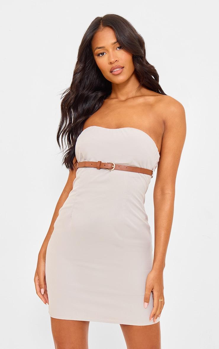 Tall Stone Bandeau Belt Detail Mini Dress Product Image