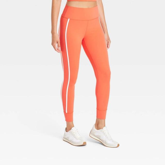 Womens High-Rise Piped 7/8 Leggings - JoyLab Coral Red XL Product Image