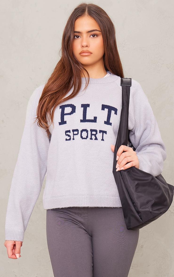 PLT SPORT Grey Knitted Sweatshirt Product Image