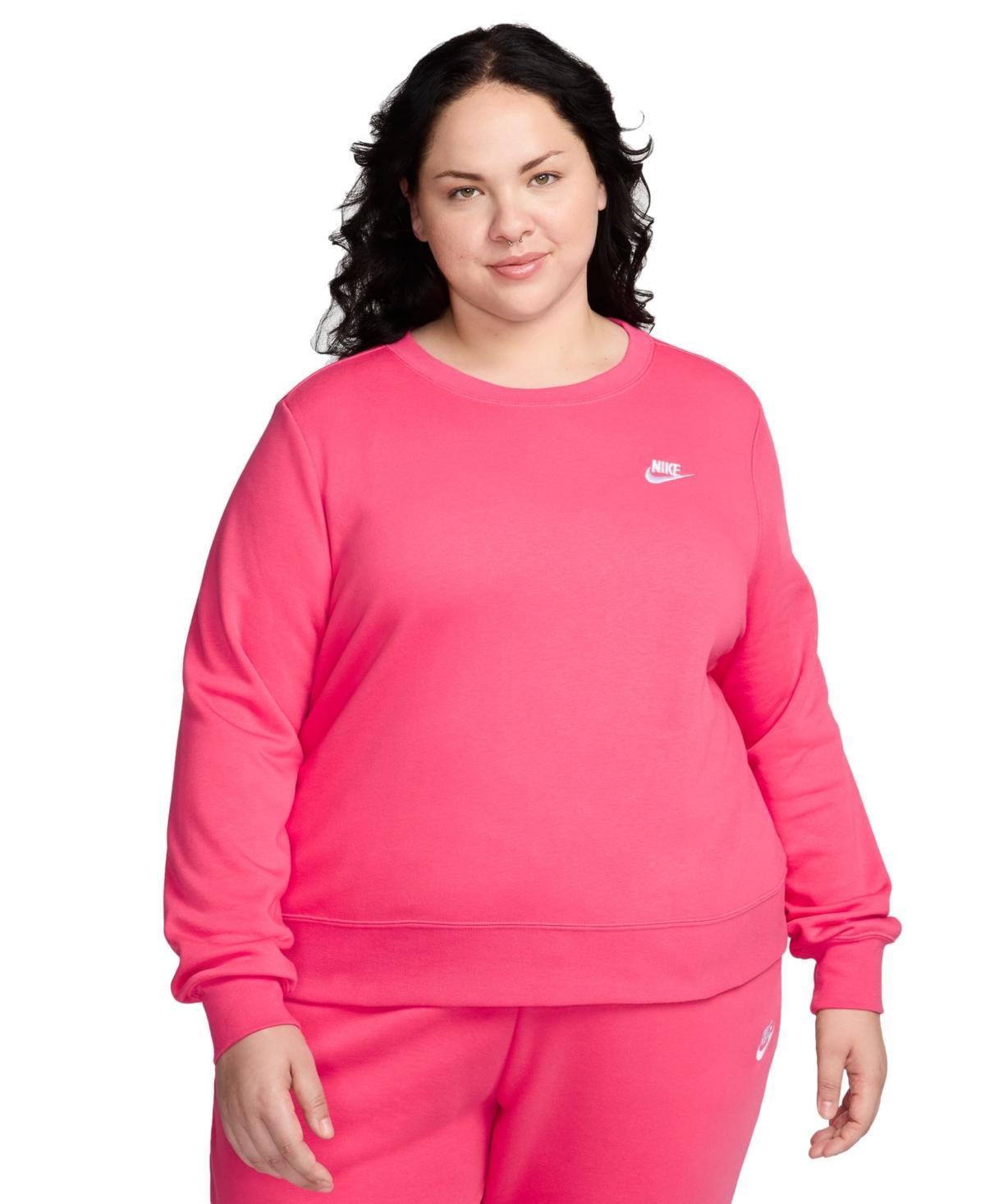 Nike Plus Size Active Sportswear Club Crewneck Fleece Sweatshirt Product Image