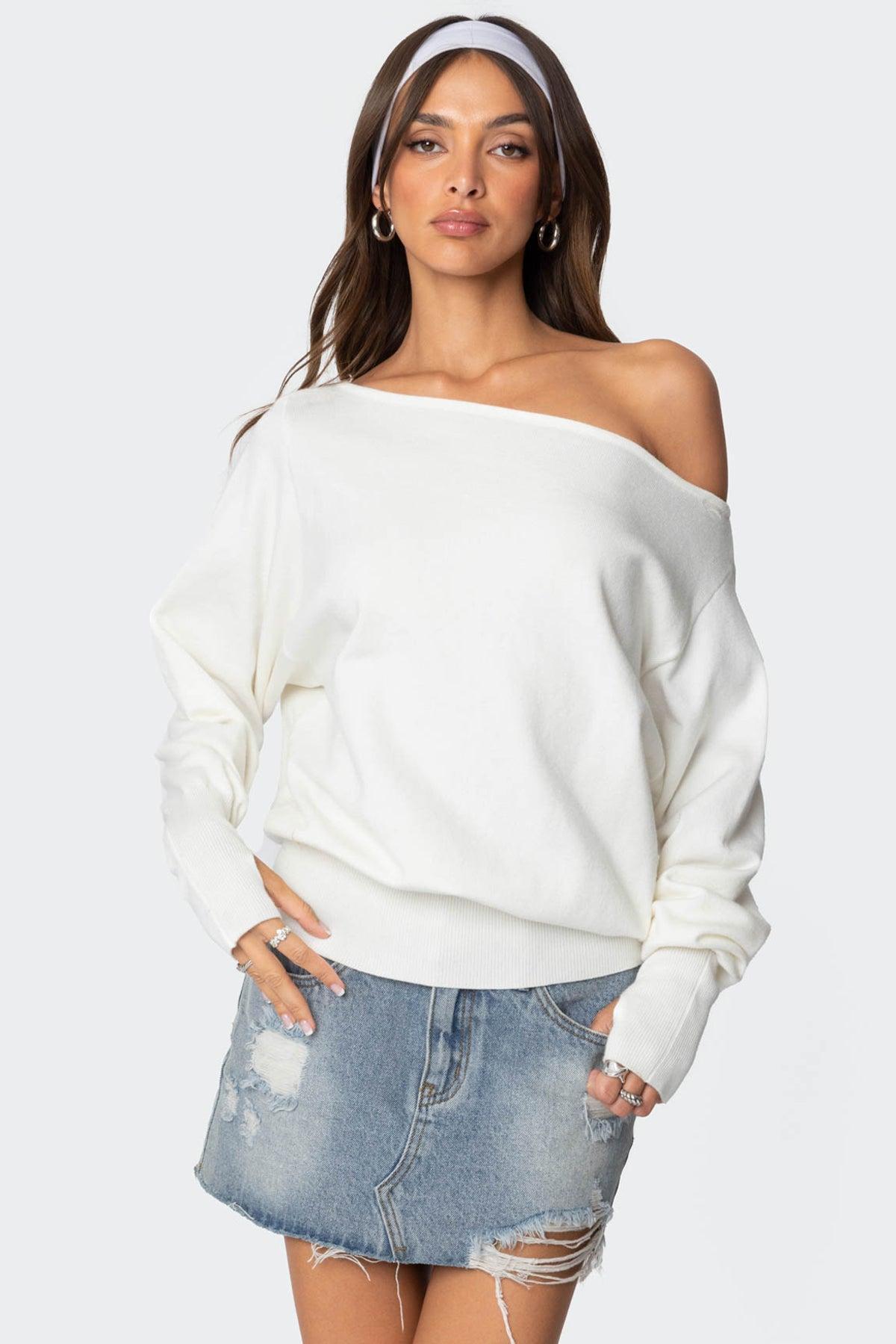 Off Shoulder Oversized Sweater Product Image