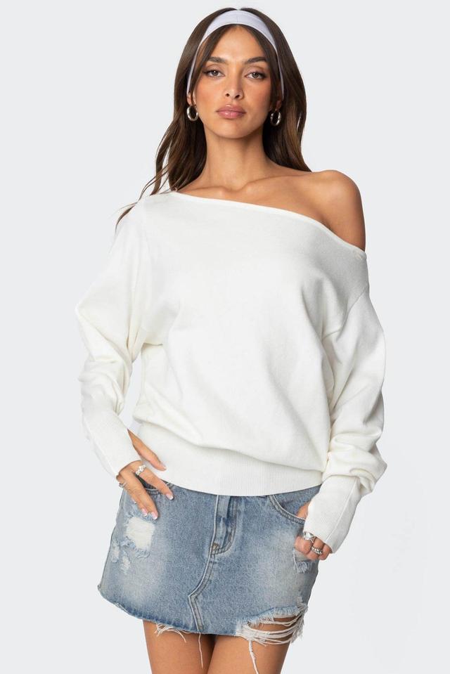 Off Shoulder Oversized Sweater Product Image