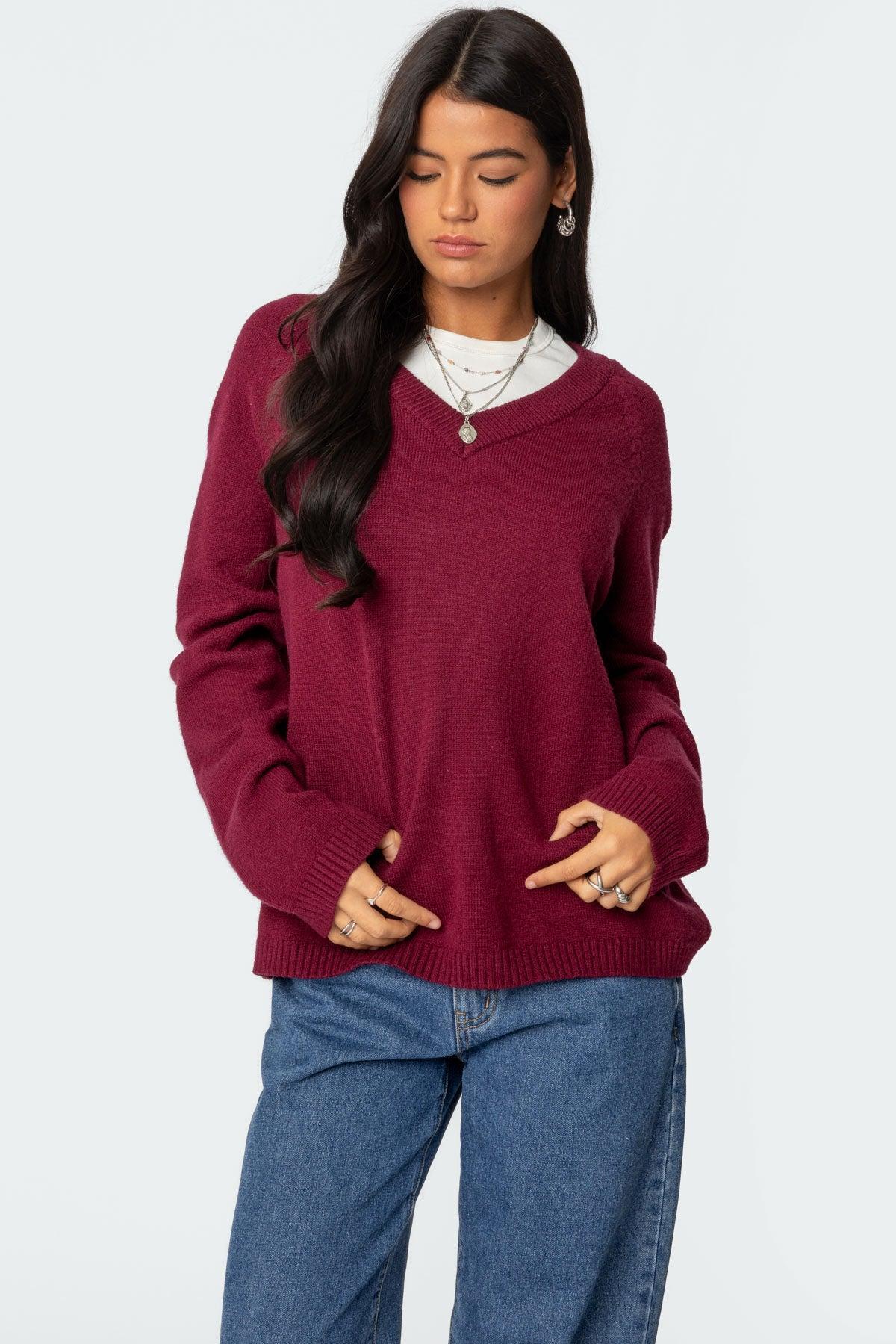 Martha Oversized V Neck Sweater product image