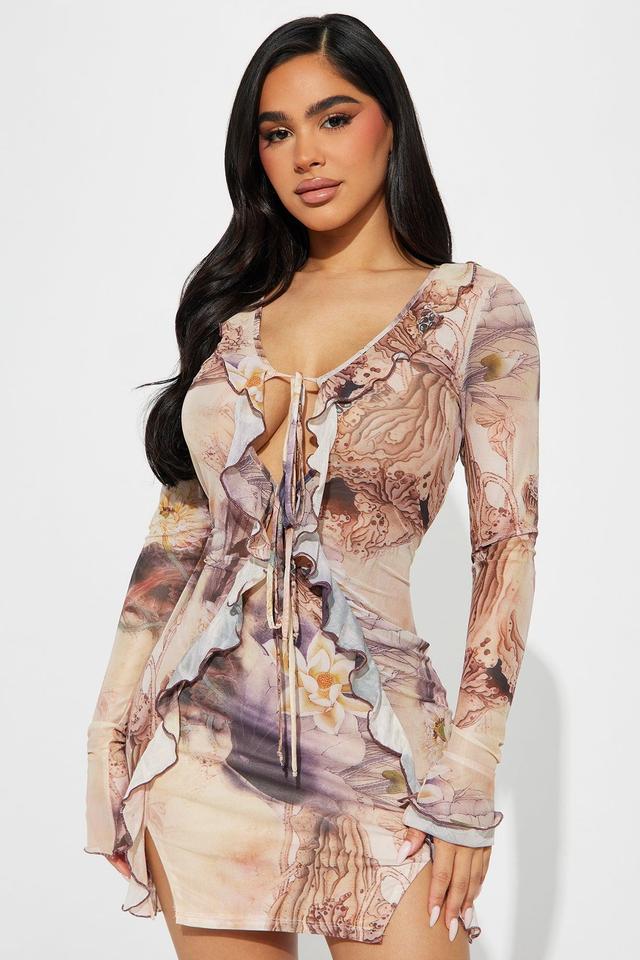 Meadow Mesh Mini Dress - Nude/combo Product Image