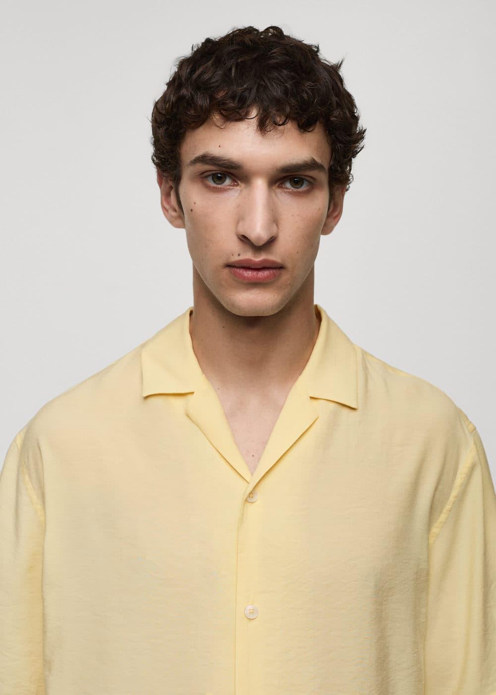 Mango Mens Bowling Collar Modal Shirt Product Image