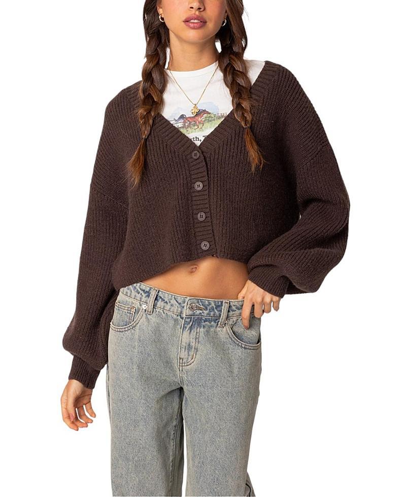 EDIKTED Sabrina Chunky Crop Cardigan Product Image