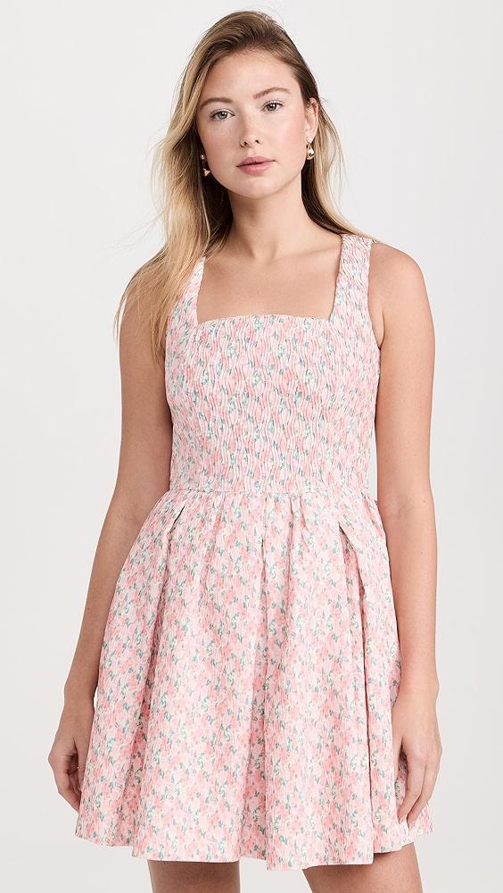 endless rose Floral Textured Bow Tie Mini Dress | Shopbop Product Image