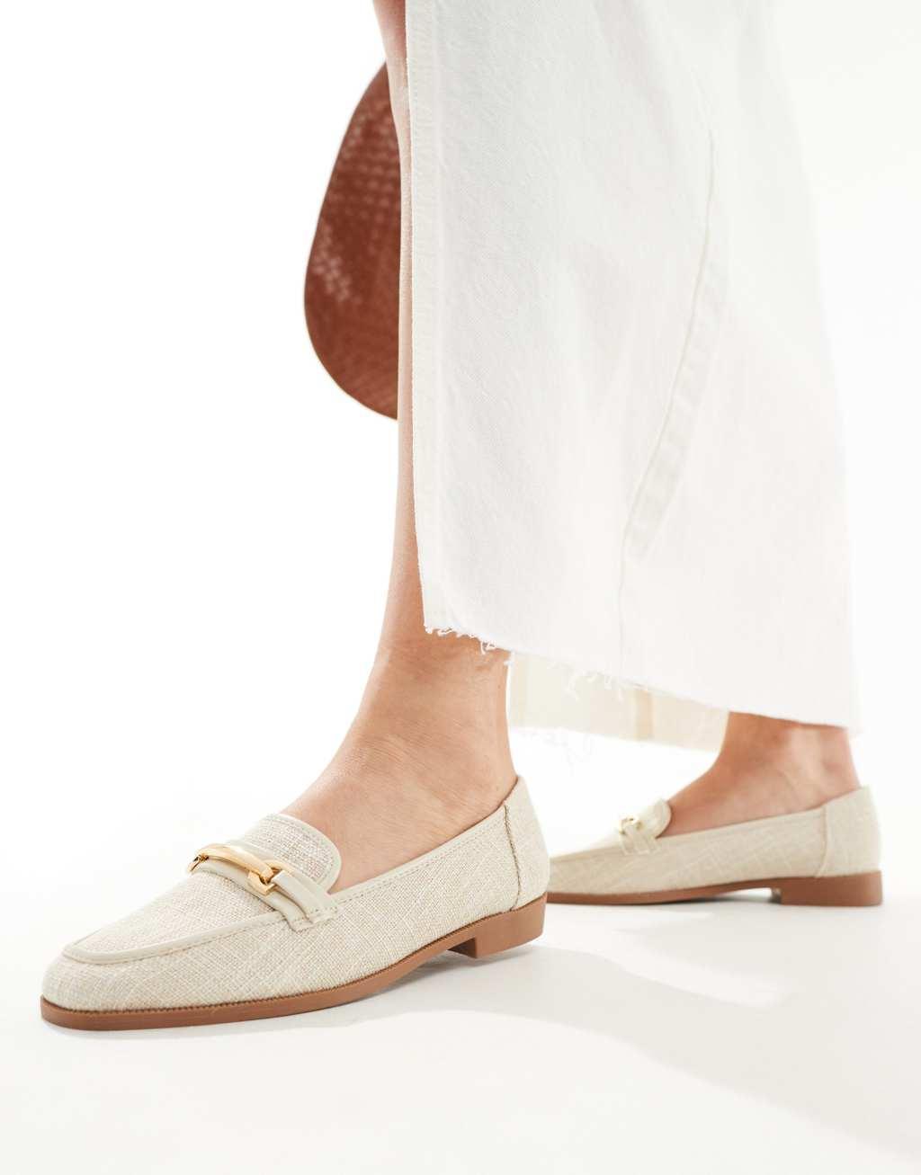 ASOS DESIGN Verity loafer flat shoes with trim Product Image