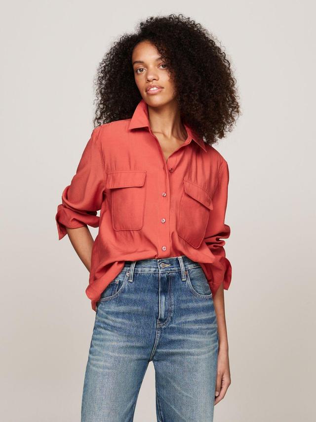 Tommy Hilfiger Women's Relaxed Fit Patch Pocket Shirt Product Image