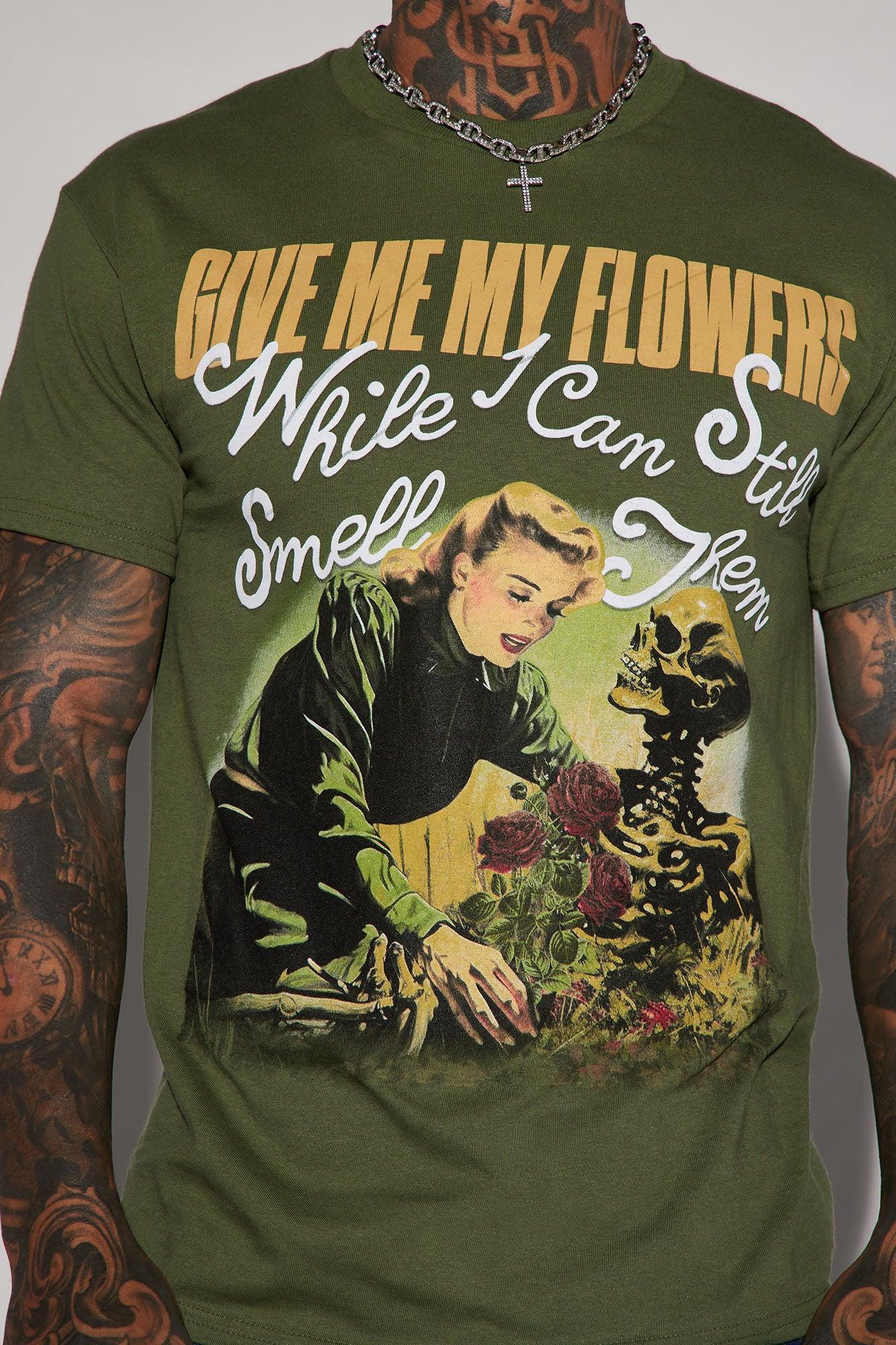 Give Me My Flowers Short Sleeve Tee - Hunter Product Image