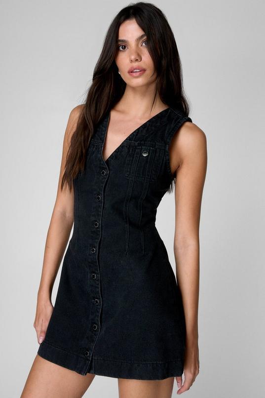 The Denim Sleeveless Mini Dress Product Image