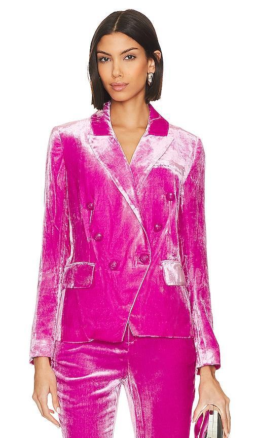 Womens Kenzie Velvet Double Breasted Blazer Product Image