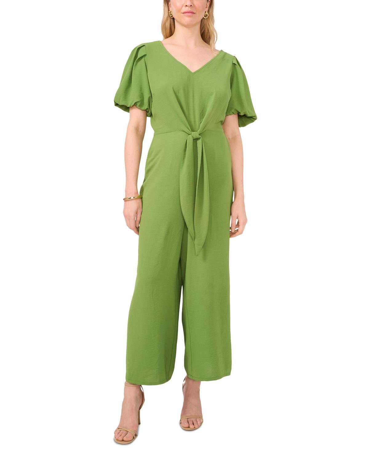 Msk Womens V-Neck Tie-Front Short-Sleeve Jumpsuit Product Image