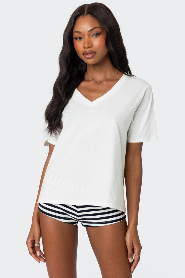 Loose Fit V Neck T Shirt Product Image