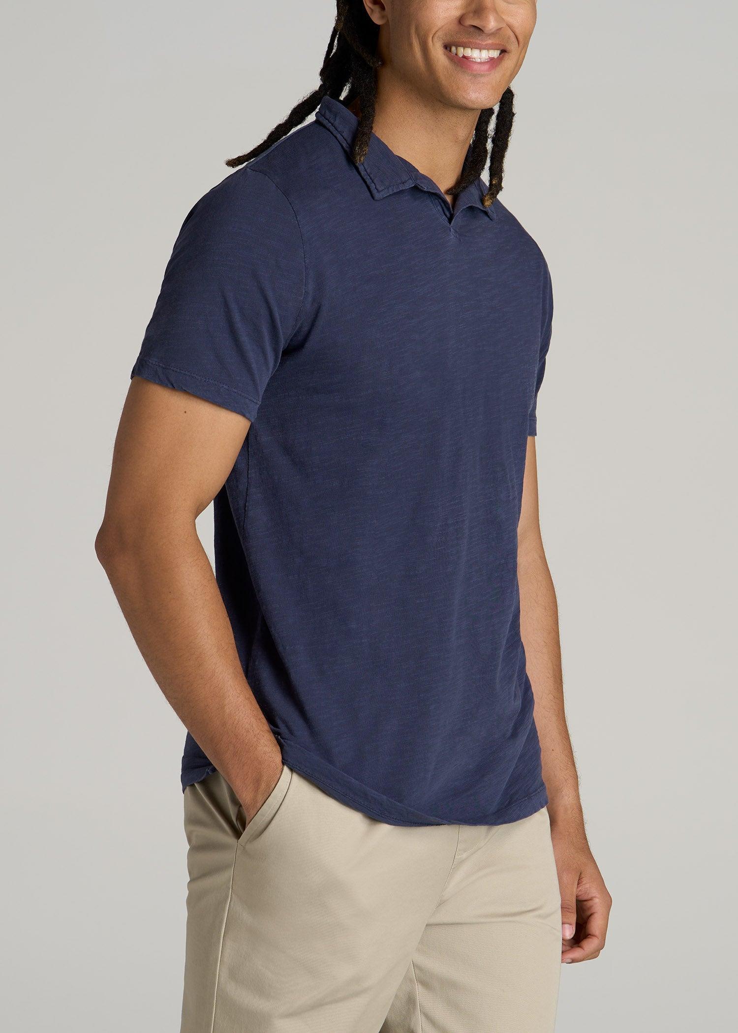 Slub Men's Tall Polo Shirt in Navy Product Image