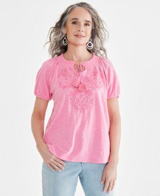 Women's Embroidery Vacay Top, Created for Macy's product image