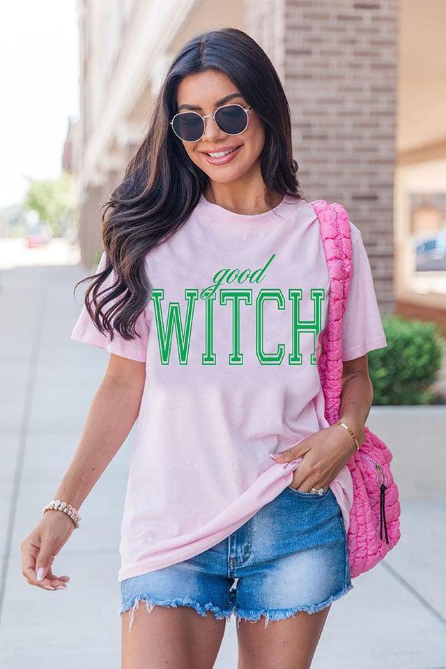 Good Witch Light Pink Oversized Graphic Tee Product Image