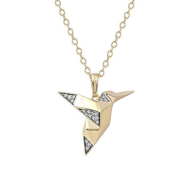 DeCouer Sterling Silver Diamond Accent Bird Pendant Necklace, Womens Gold Tone Product Image