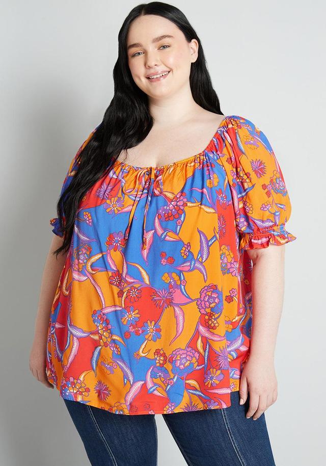 In All My Vibrance Peasant Blouse in Bali Floral Product Image