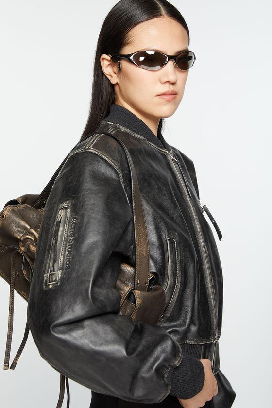 Leather bomber jacket Product Image