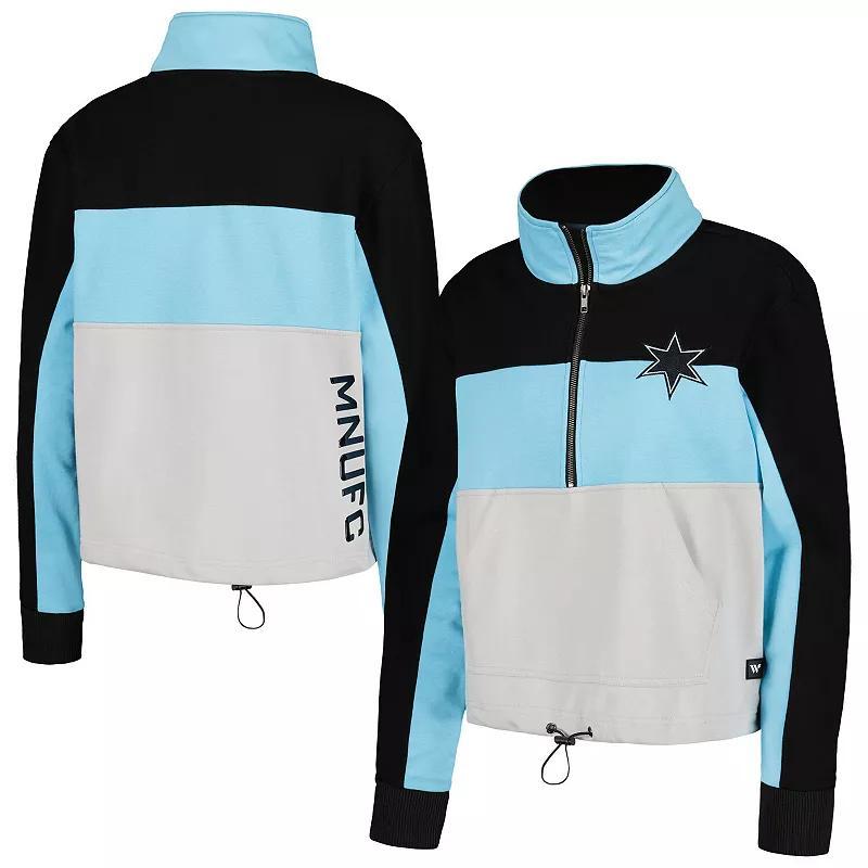 Womens The Wild Collective Blue Minnesota United FC Fleece Half-Zip Jacket Product Image