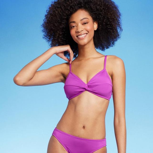 Womens Twist-Front Bikini Top - Shade & Shore Purple Product Image