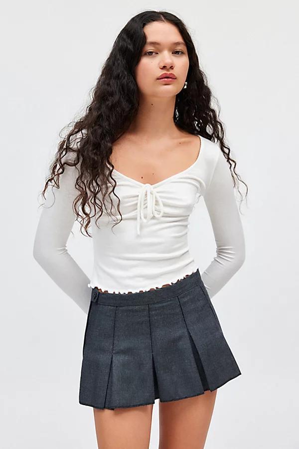 Kimchi Blue Quinn Ribbed Long Sleeve Top Womens at Urban Outfitters Product Image