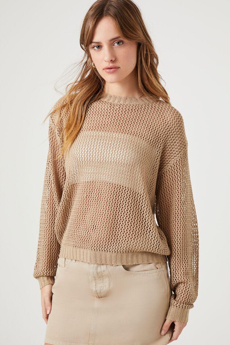 Open-Knit Drop-Sleeve Sweater | Forever 21 Product Image