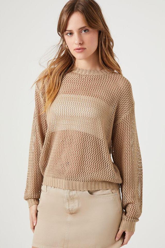 Open-Knit Drop-Sleeve Sweater | Forever 21 Product Image