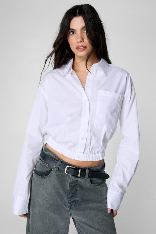 Cotton Poplin Elasticated Hem Shirt product image