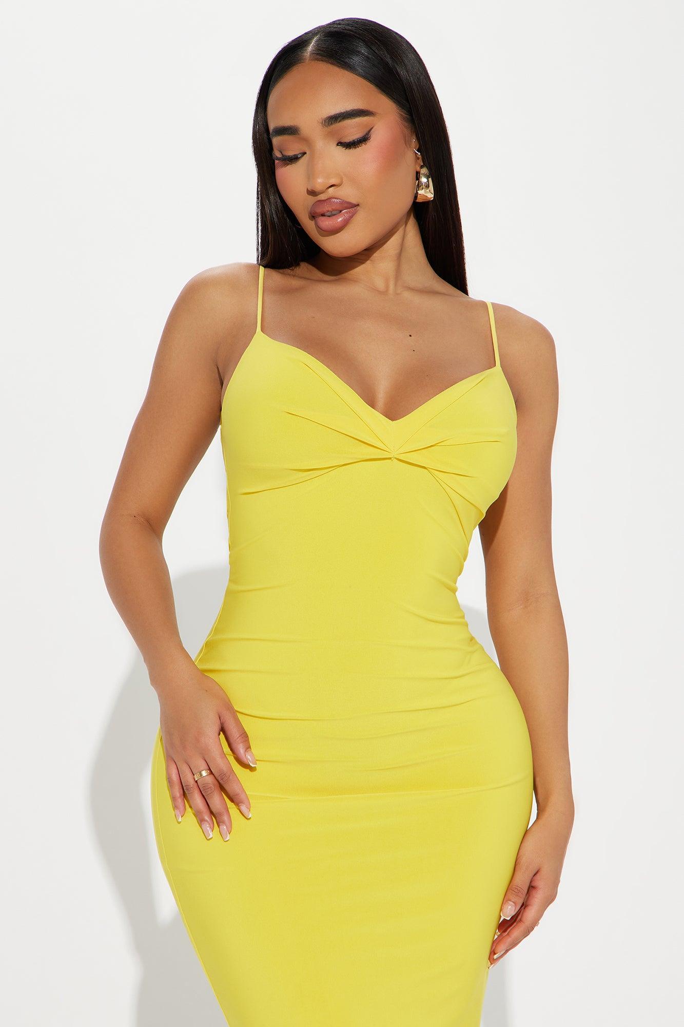 Something Special Backless Maxi Dress - Yellow Product Image