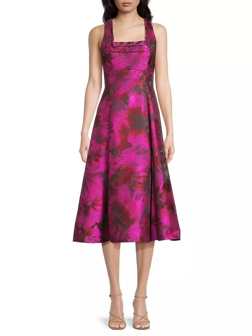 Floral Jacquard Midi-Dress Product Image