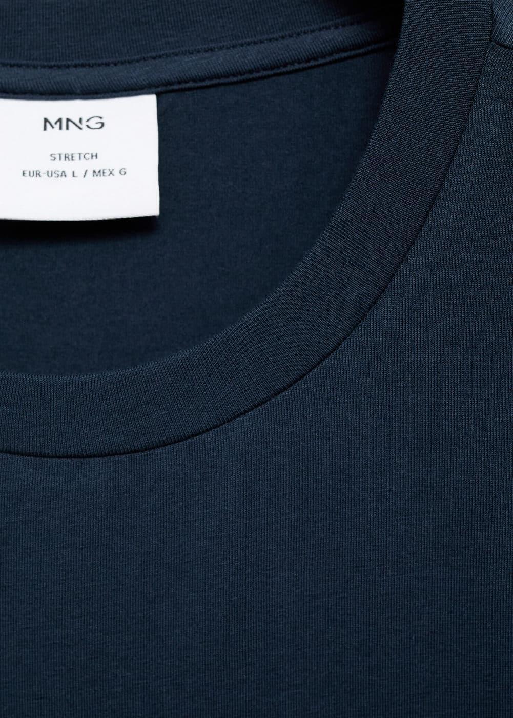 MANGO MAN - Stretch cotton T-shirt navyMen Product Image