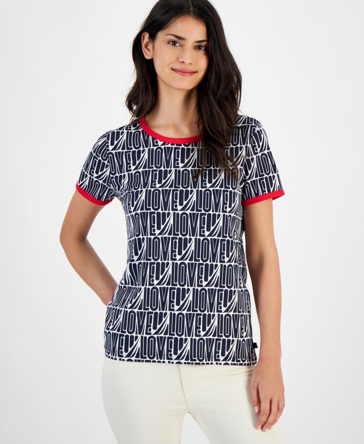 Nautica Jeans Womens Love Boat Printed T-Shirt - Nigh Sky product image