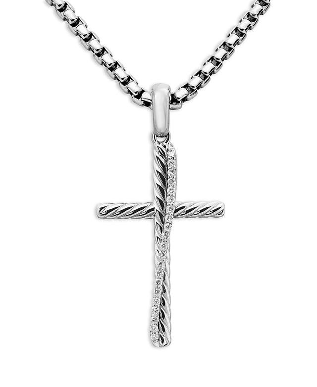 David Yurman Sterling Silver Amulets Diamond Draped Cross Pendant Product Image