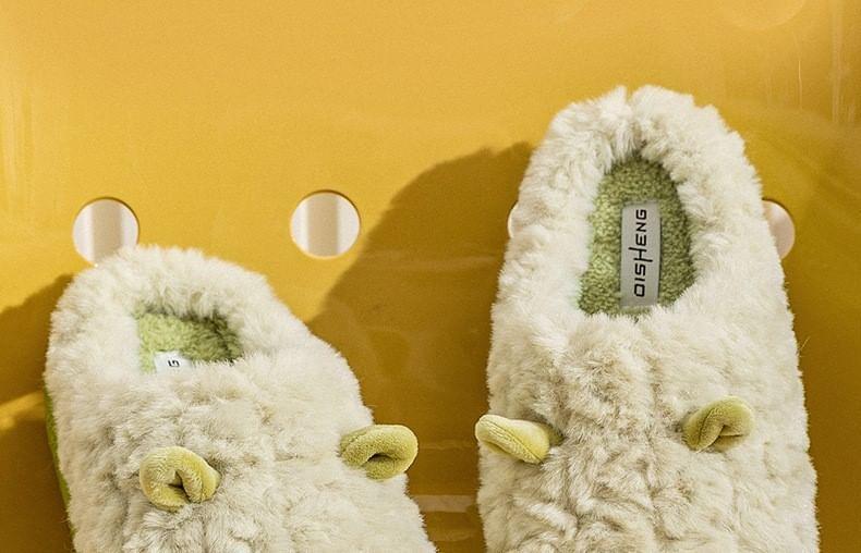 Ear Accent Fleece Home Slippers Product Image